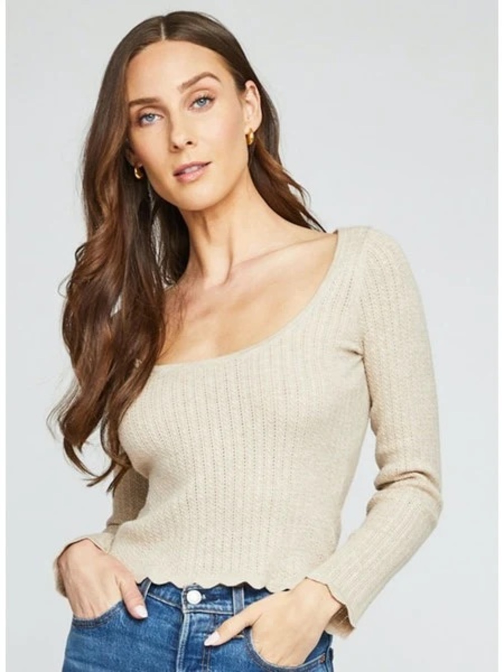 NWT Gentle Fawn - Annie Top in Tan.. Scalloped hem. XL